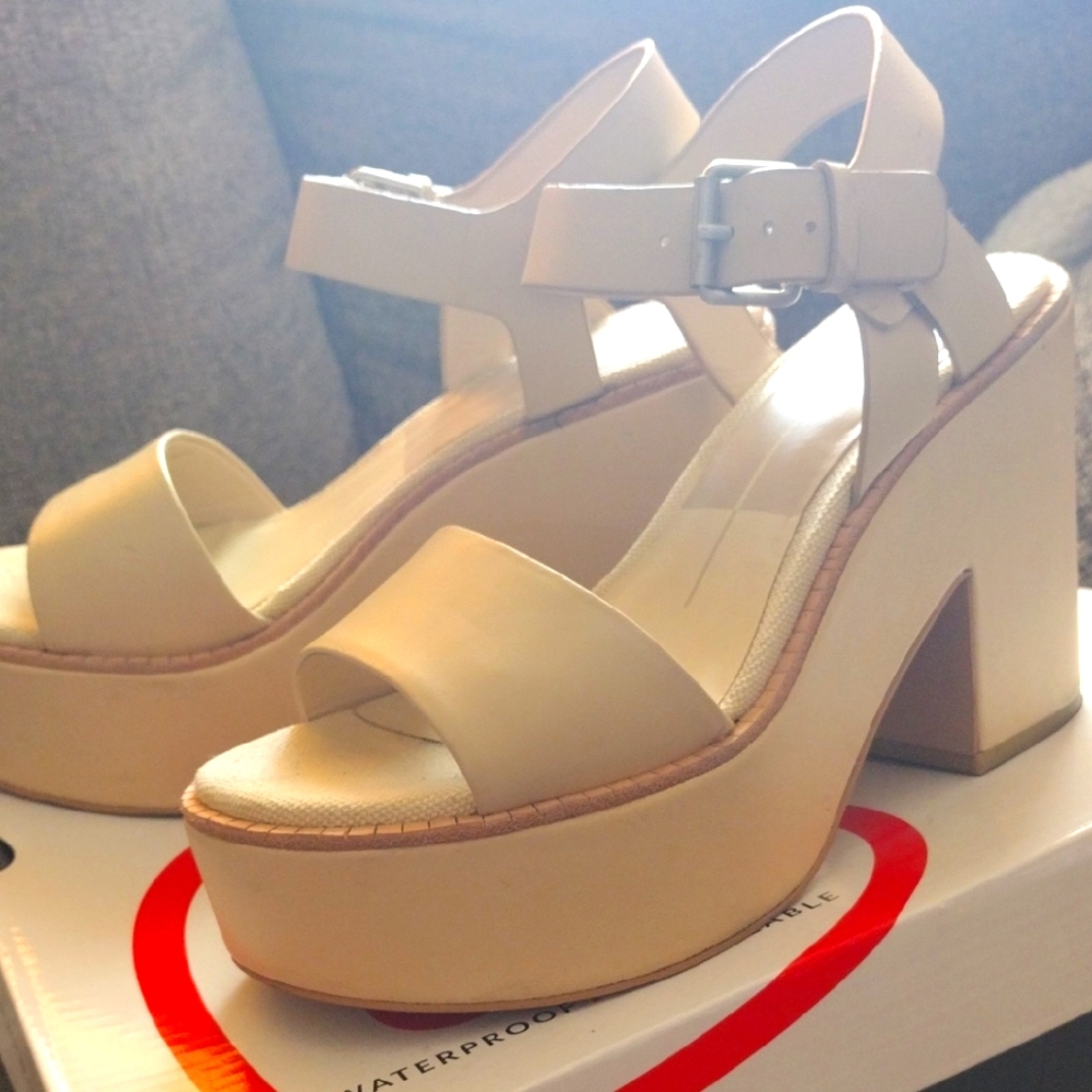 Women's Cream Platform Sandals